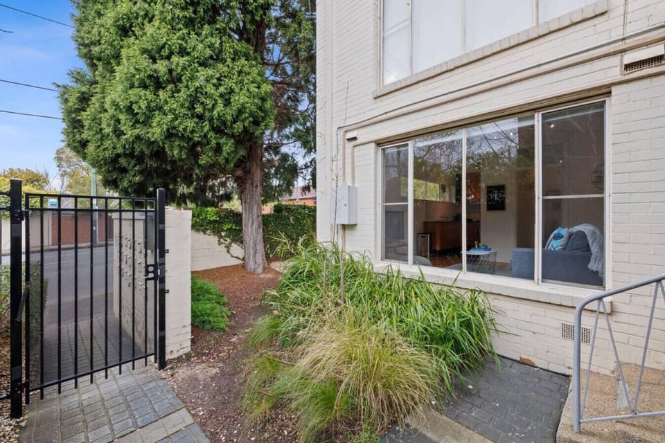Apartment entry - at the front of the block on the ground level with only 3 stairs to the main door