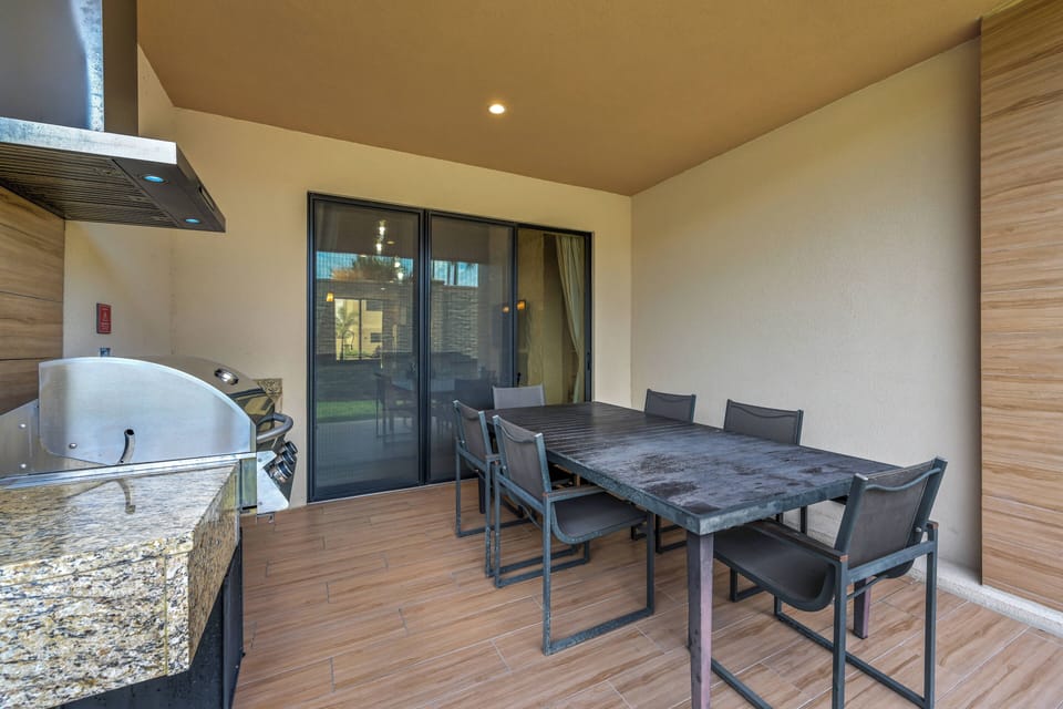 Summer kitchen located on private back patio