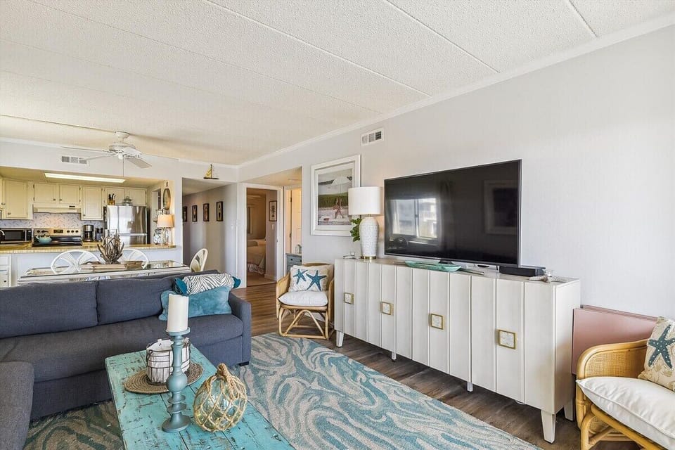 Comfortably elegant living room with plenty of seating