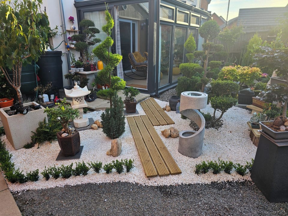 New  karesansui walkway, topiary and water feature for 2026