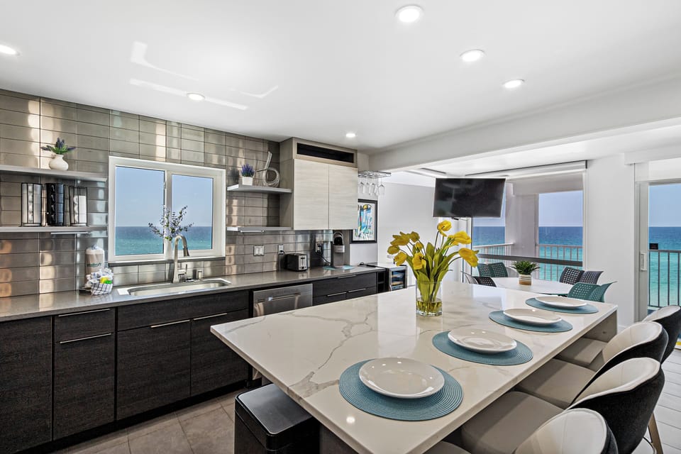 Kitchen with Beach View.