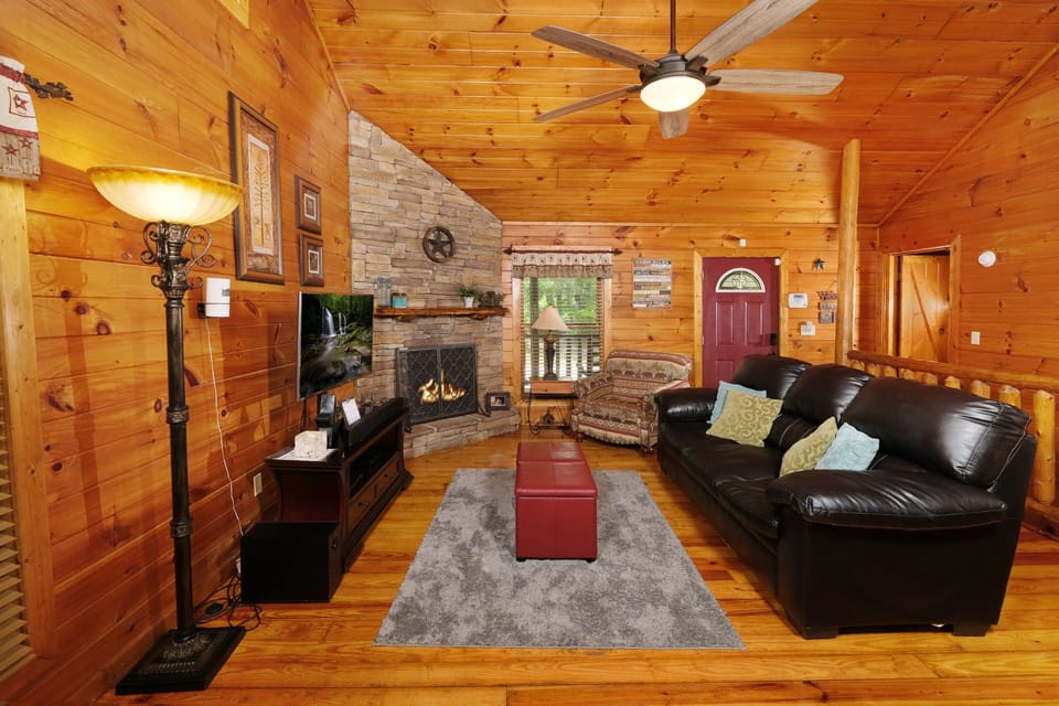 View of living room and fire place - View of living room and fire place