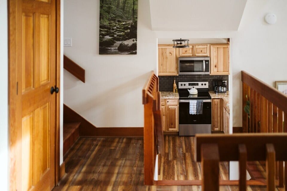 Steps down to First Floor Kitchen