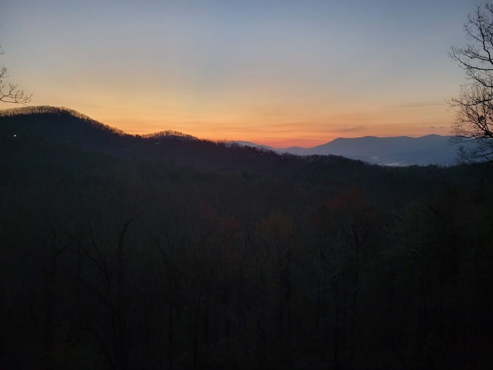 Mountain ridge sunset