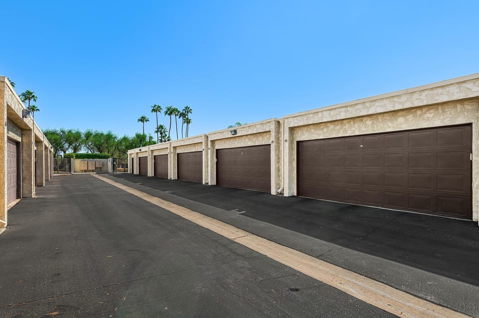 Garage, you have one spot there and extra in gated parking lot