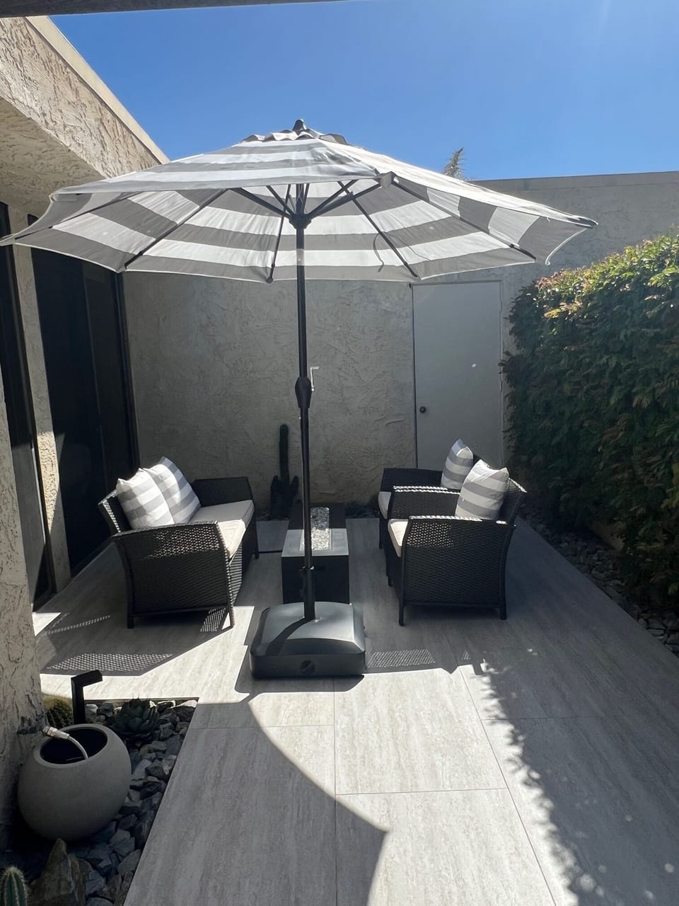 Firepit area with umbrella (if desired)