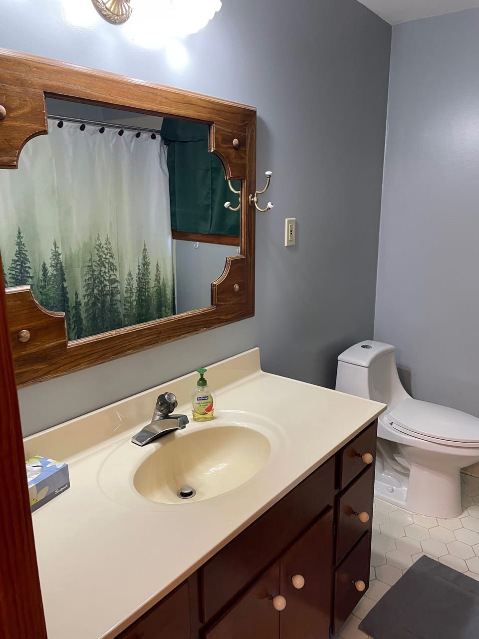 The master bathroom offers a bathtub and shower 