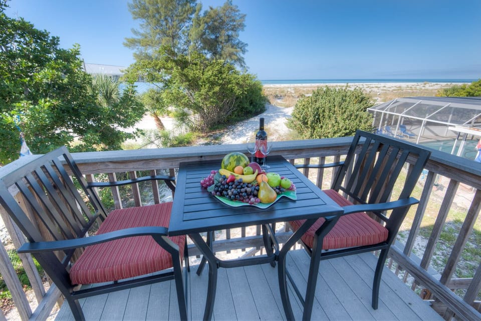 Deck Dining and View to Beach - Shells and Sunshine