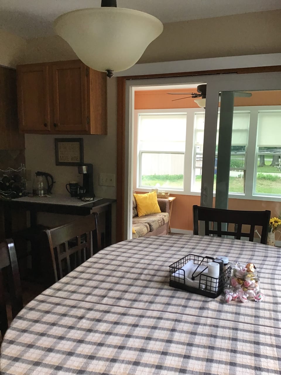 Sunroom off dining area