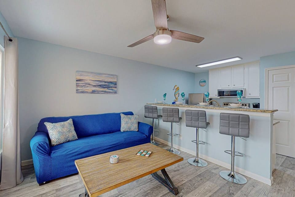 Dining is at the kitchen/breakfast bar