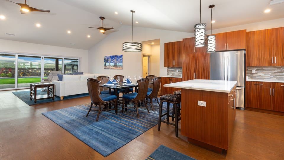 Open concept living dining and kitchen