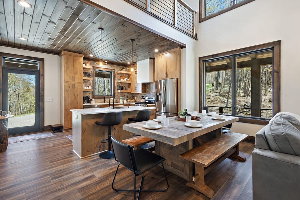 Luxury Mountain Contemporary Kitchen and Dining