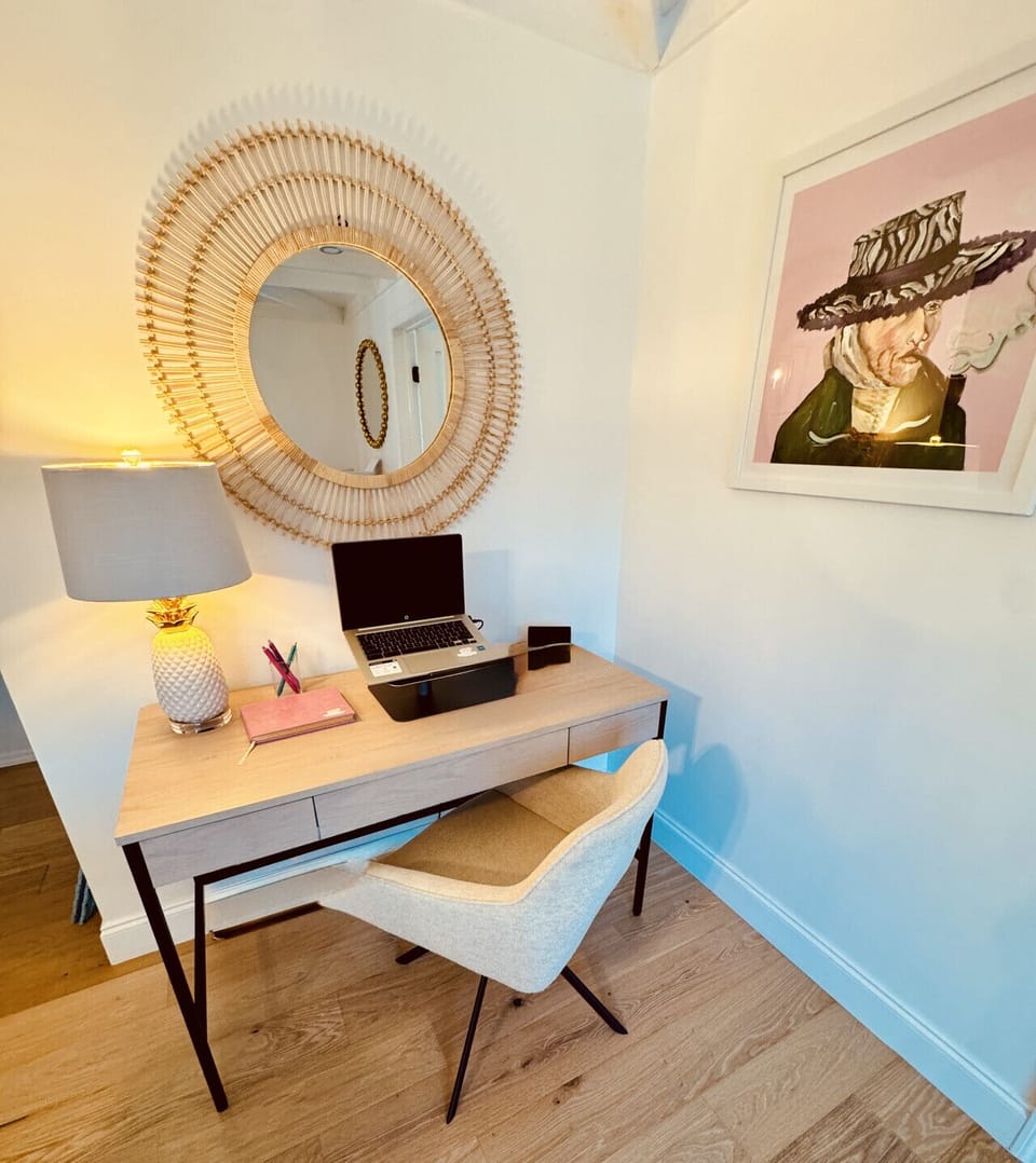 Comfortable workspace with Chromebook and high-speed Wi-Fi