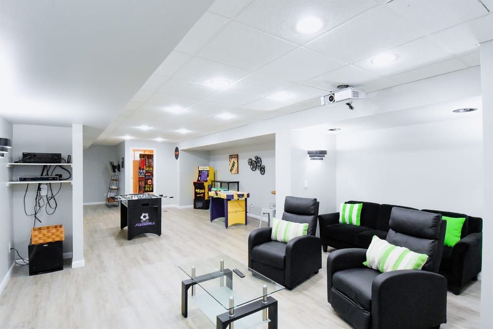 Bright and energetic, this game room offers fun for everyone.