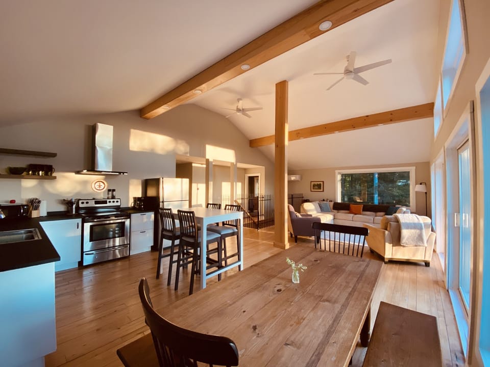 Dining room, kitchen, living room (upstairs)