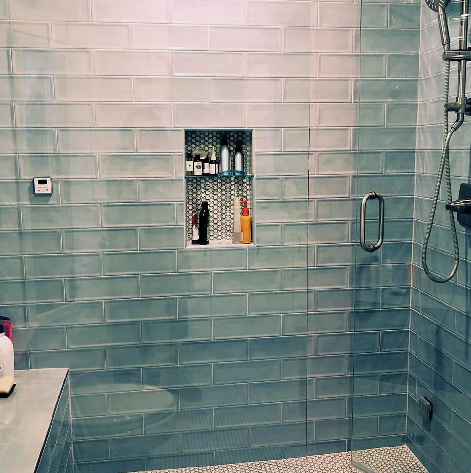 Modern Steam Shower Hand Held and Rain Shower Heads + Seat