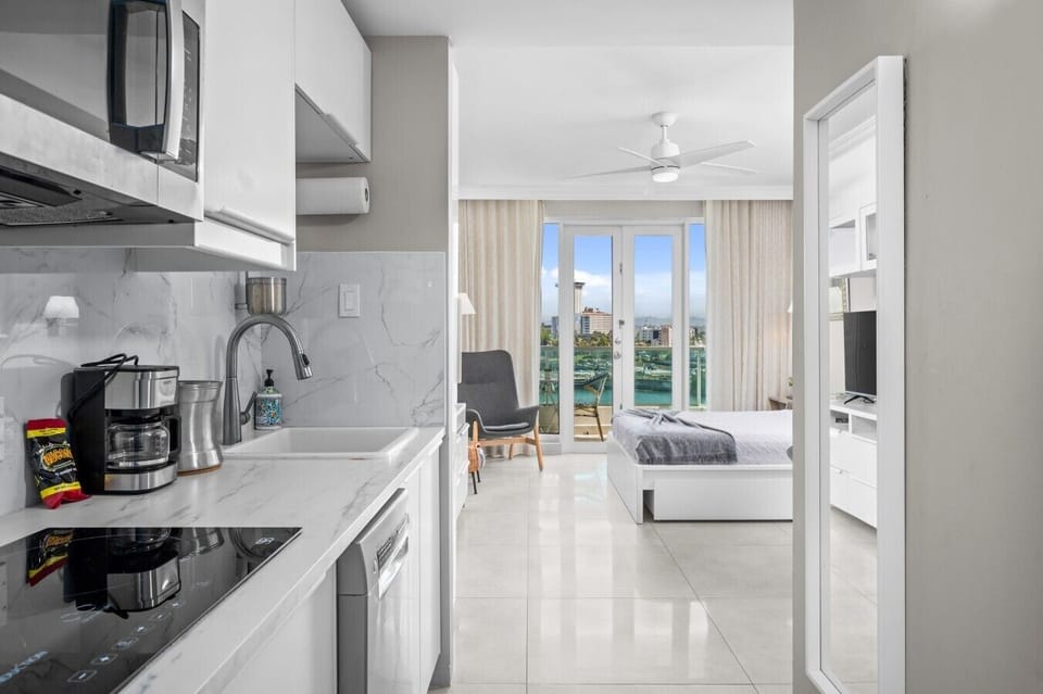 Kitchen with view