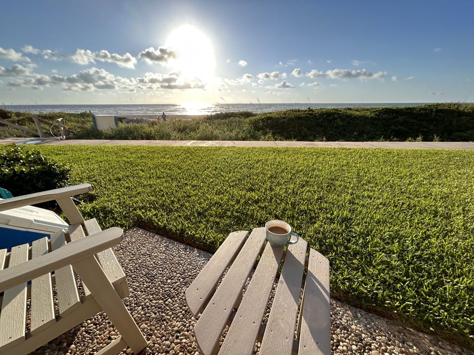 Morning view of the ocean from the patio.