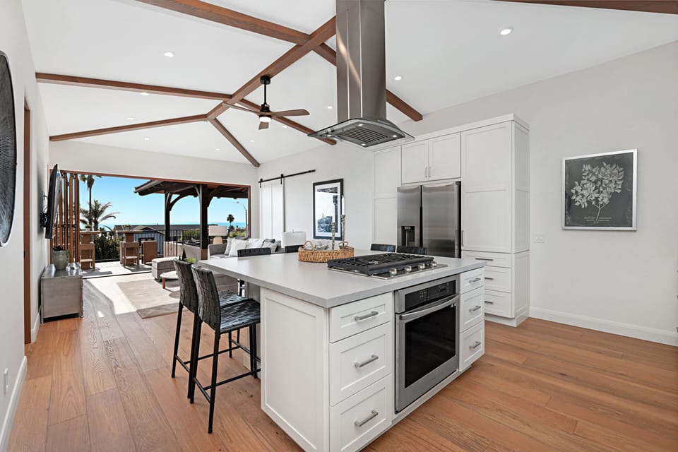 Upper condo features an open floor plan