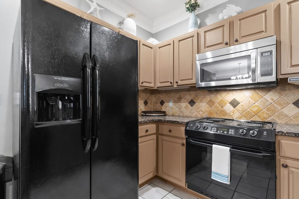 Fully equipped kitchen with modern appliances