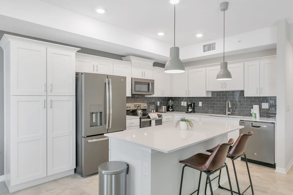 The kitchen is fully equipped with all the essentials you need for your stay.