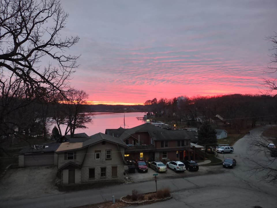 View from wrap around deck
