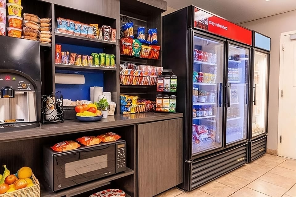 Grab a quick snack anytime from the convenient on-site shop.