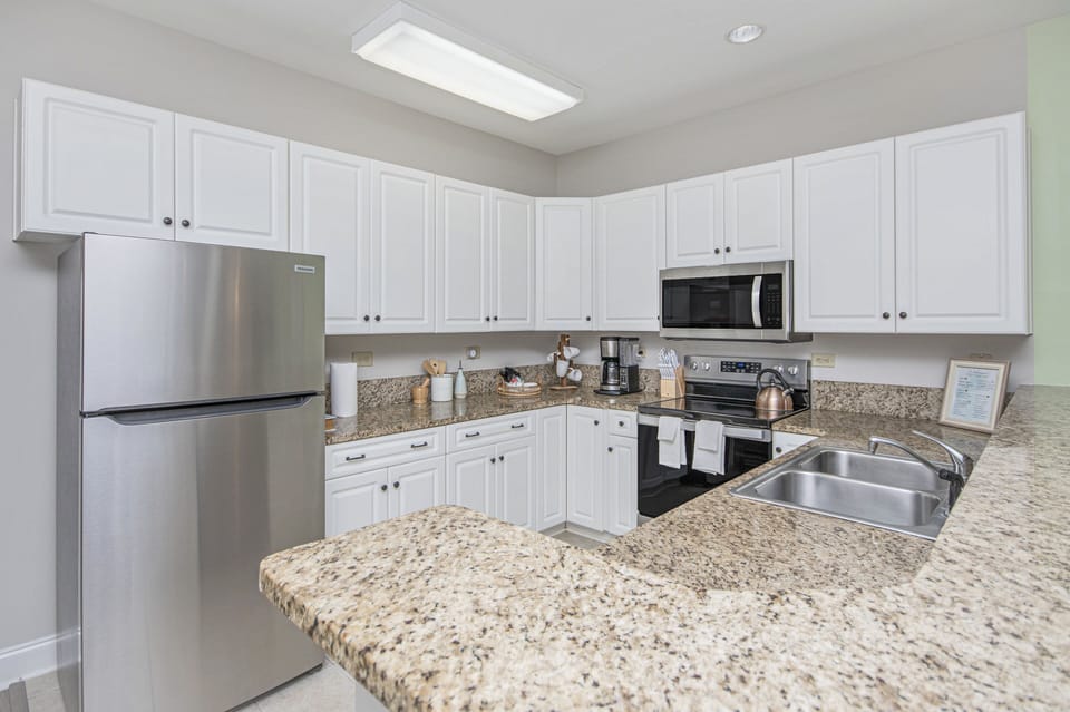 Fully stocked kitchen