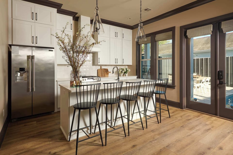 Chef's kitchen with french doors