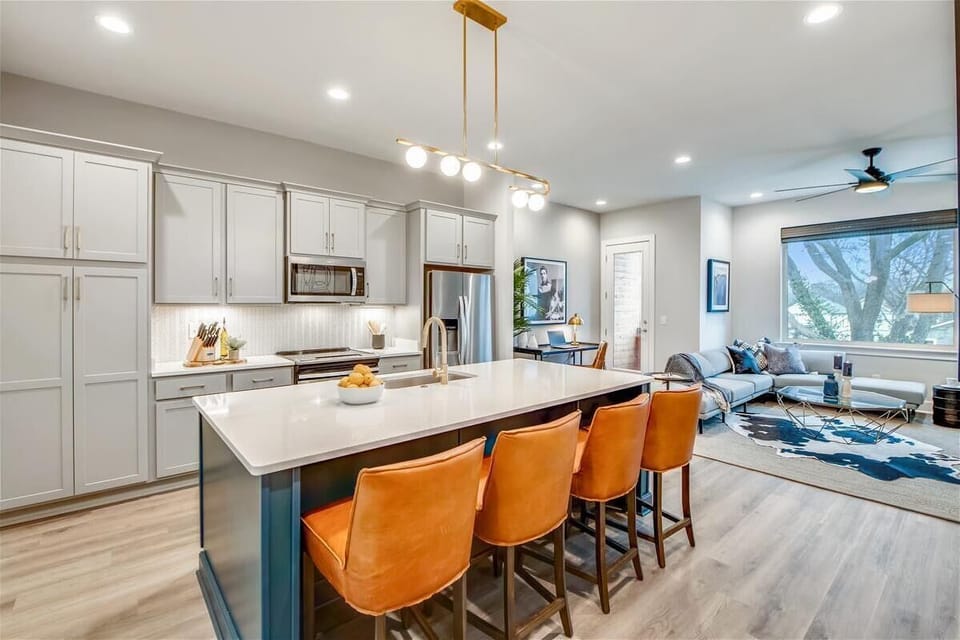 Open Concept Chef's Kitchen | Island Seating | Stainless Appliances | Second Floor
