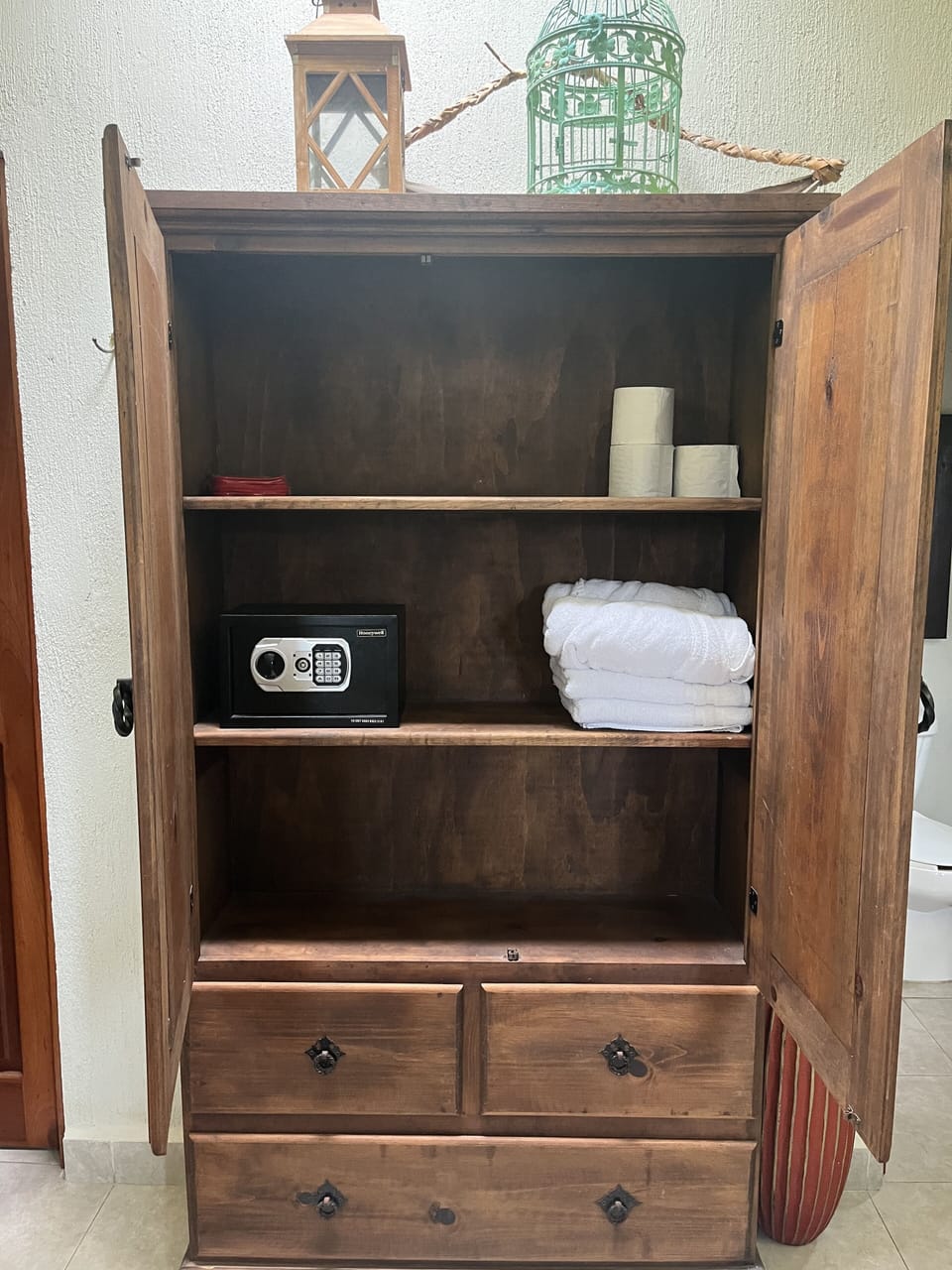 The safe is available for you to store your valuables. 
