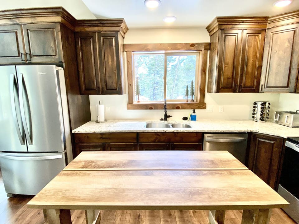 Beautiful Wood Prep Bar in Kitchen