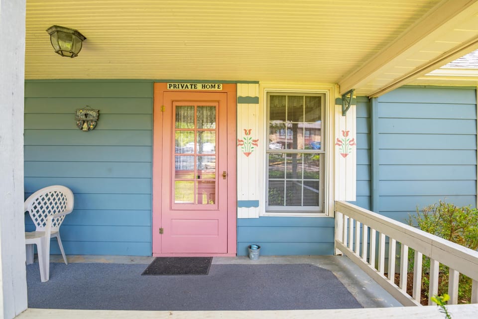 People watch on front porch