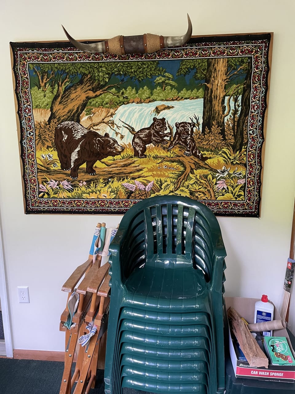 Available chairs to use in the screened in porch or back of cabin 