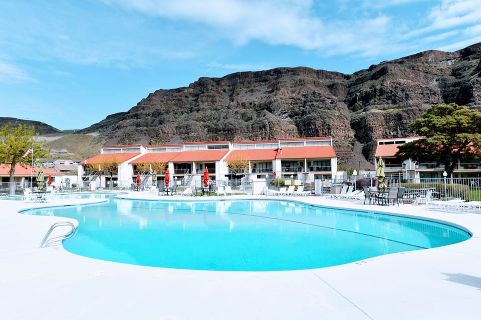 The pool slays April-October. (Hot tub is year round)