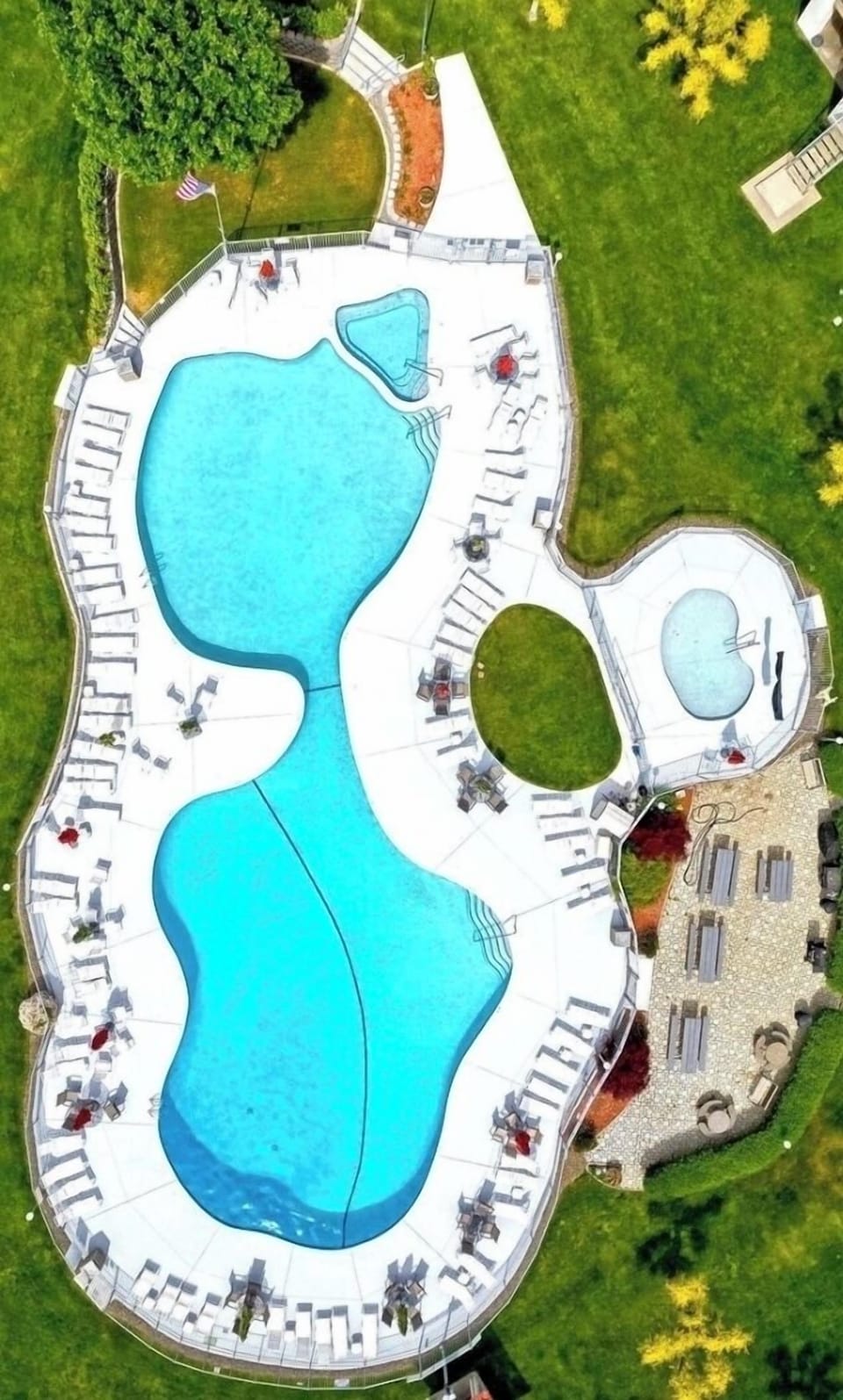 Aerial of pool area