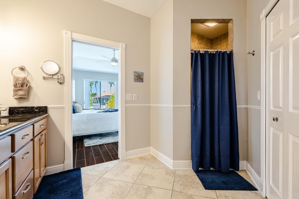 master bathroom with walk in shower