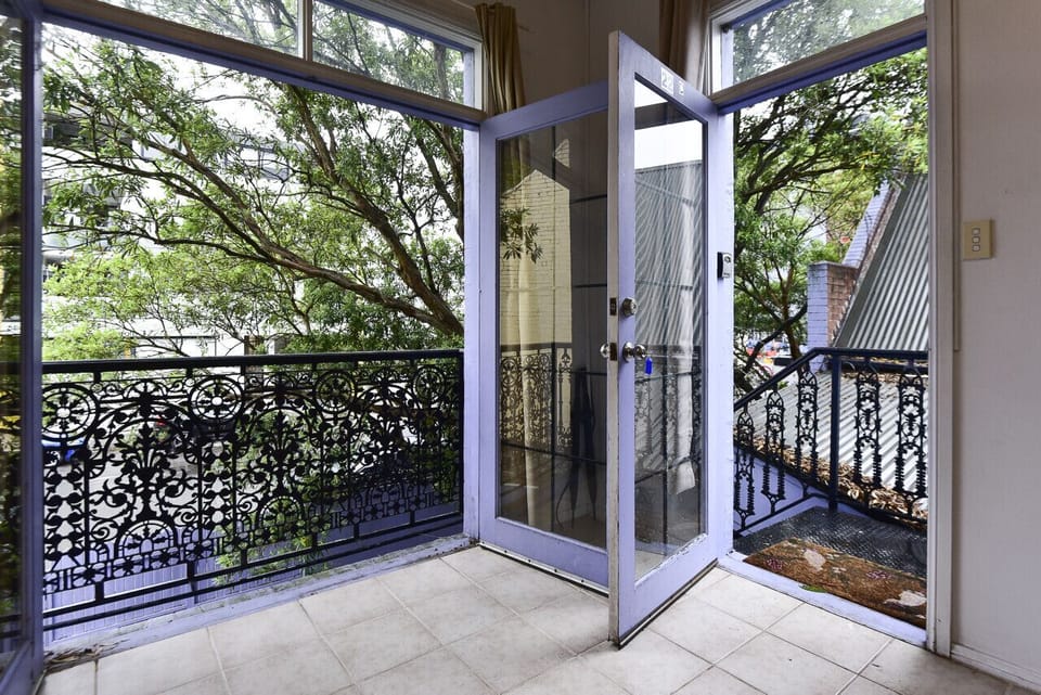 French Doors opening to Juliet balcony.