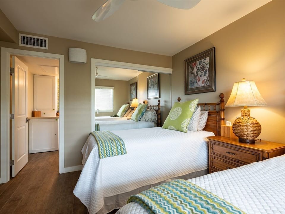 Extra comfort & privacy! Our 2nd bedroom offers two cozy beds and an ensuite bath, perfect for a relaxing stay.