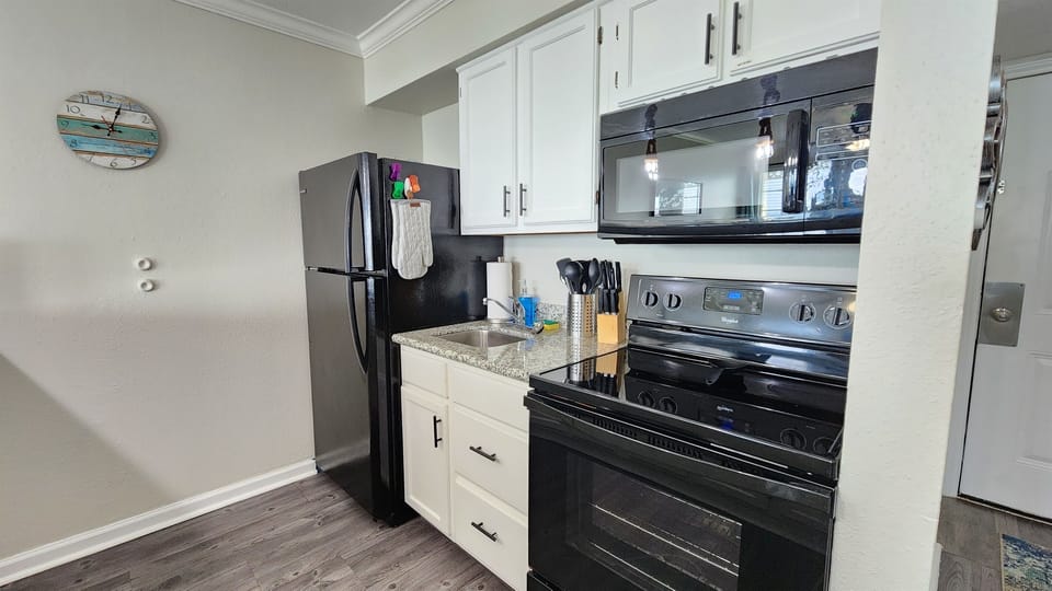 electric oven and stove top.