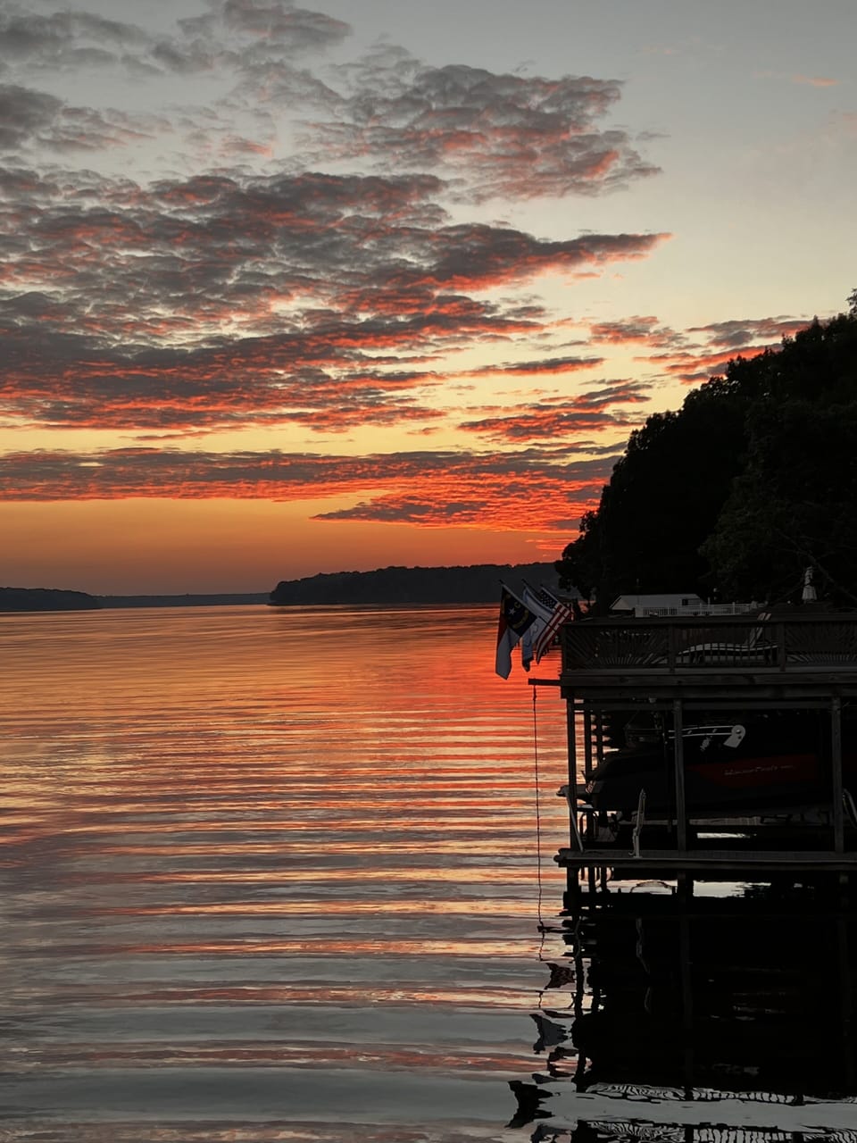 Sunset from boat house