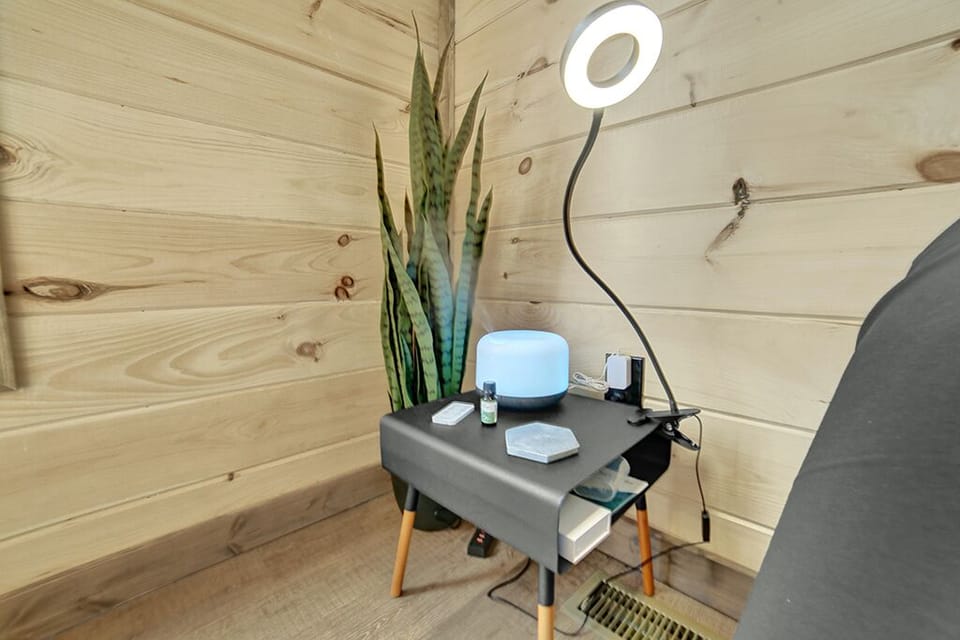 Add a little water and your choice of essential oil to set the mood.