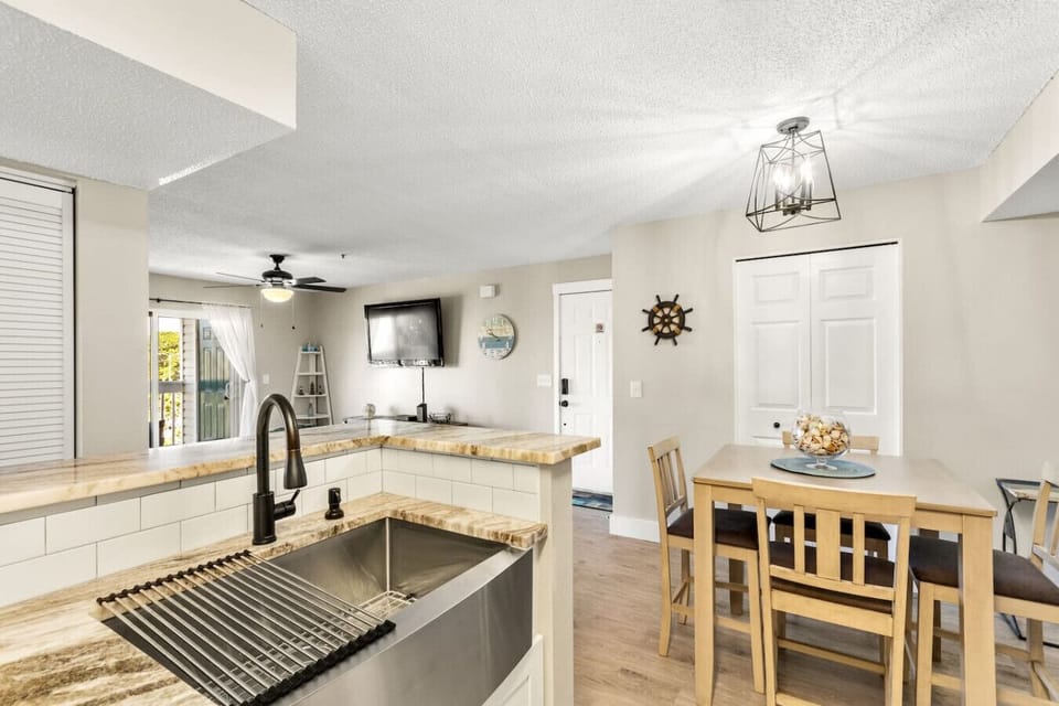 A beautifully set kitchen space designed for enjoying good food and even better company.