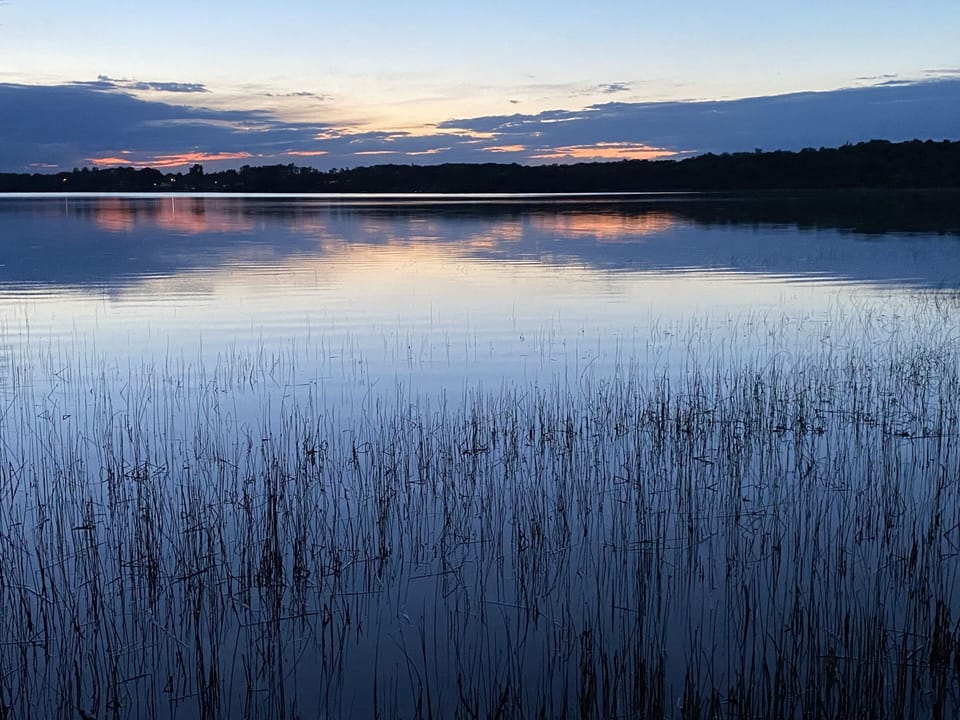 Peaceful and serene evening on the lake