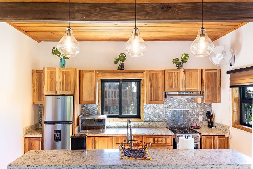 fully stocked, exceptionally clean kitchen
