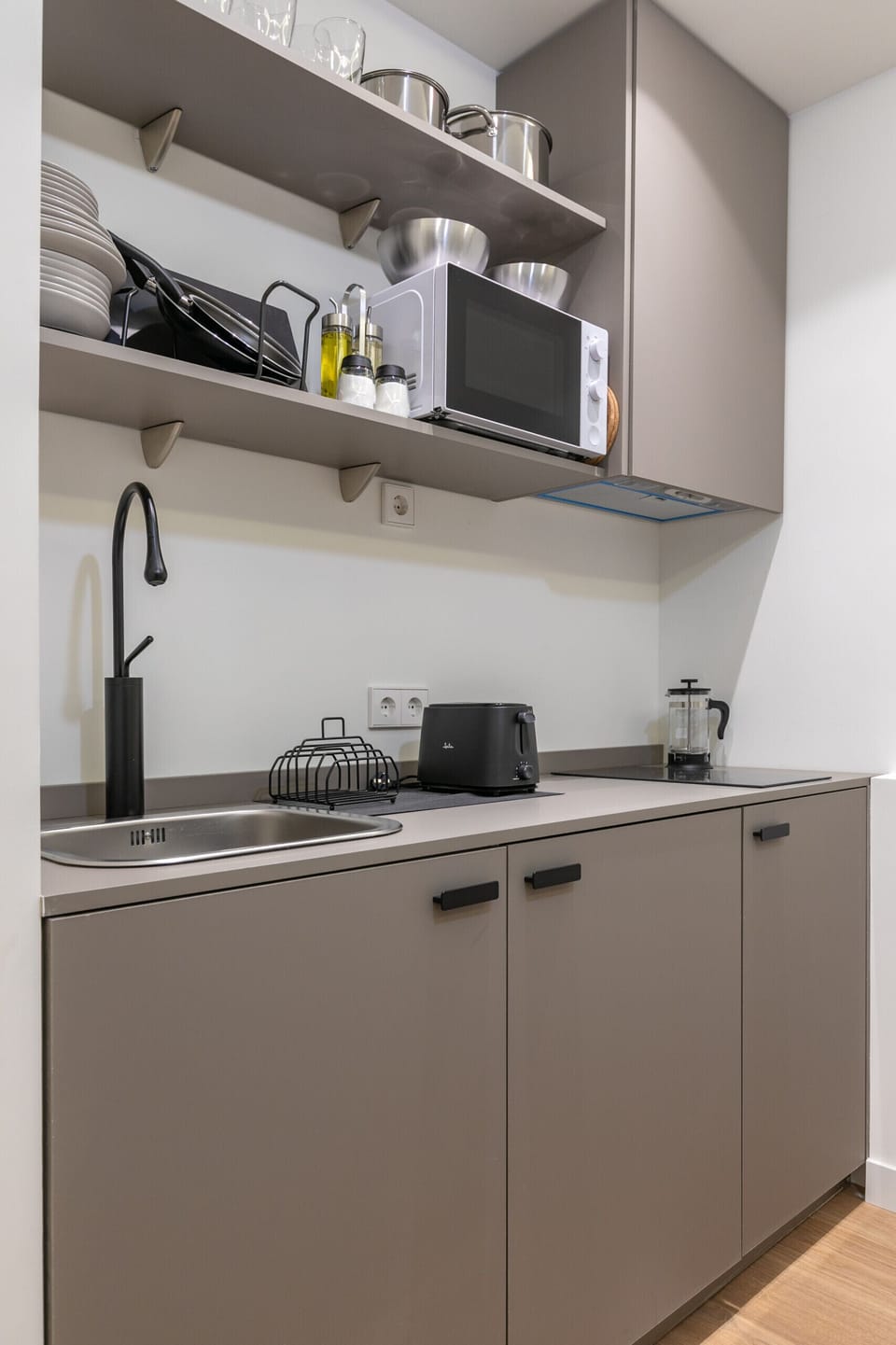 View of the kitchen with appliances