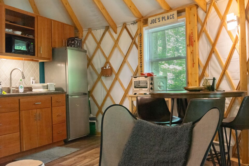 Our fully-stocked kitchen includes a cooktop, toaster oven, microwave & toaster.