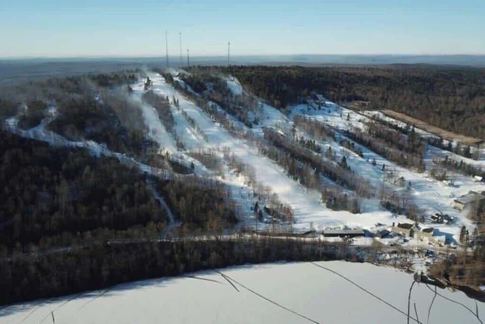 Aerial View of Big Boulder Ski Area in Winter