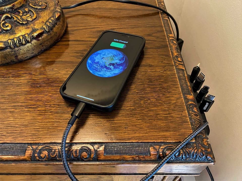 Fast charging stations for gadgets with cables supplied