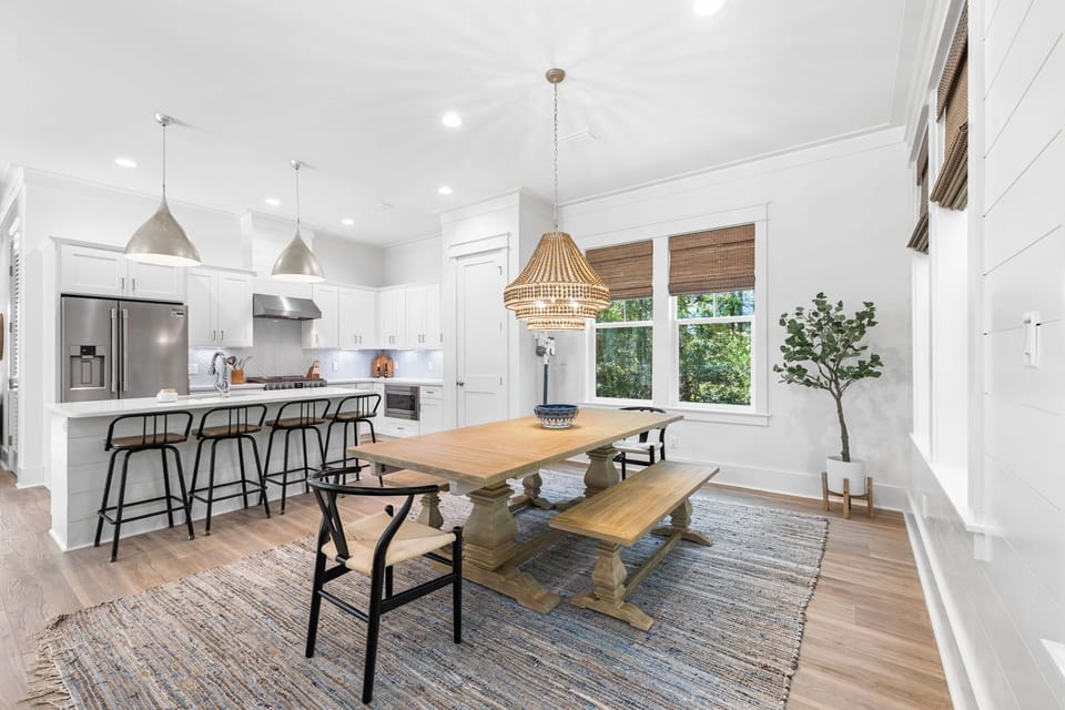 Spacious dining room. Seating for 12 including island bar stools